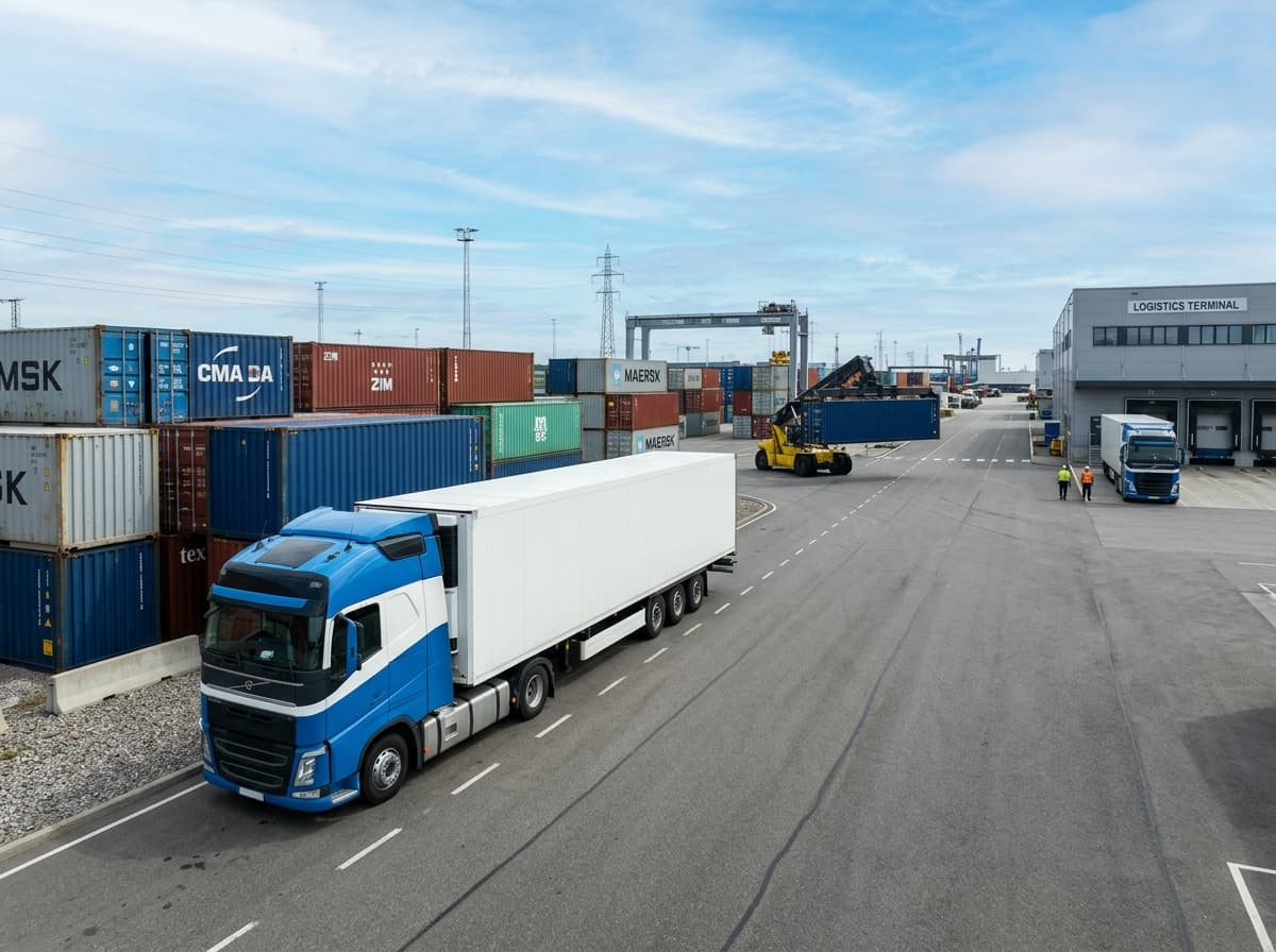 Royal Route Logistics commercial freight truck and container terminal operations